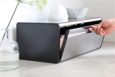 brabantia bread box brilliant steel|Brabantia bread box fall front.